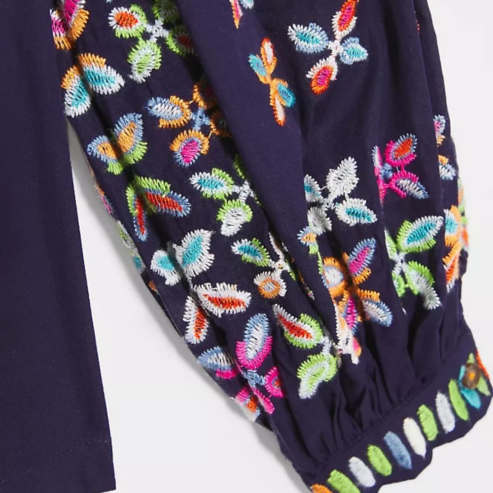 Anthropologie  NEW Maeve Sonja Embroidered BlouSE top  SIZE 0 new with tag - Picture 4 of 7